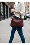 Women's Burgundy Leather Shoulder Bag – Handbag, Special Model Serra - 6
