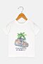Toddlers Boy Crew Neck Short Sleeve Graphic Printe T-Shirt, White - 2