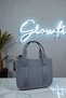 Women's Gray Waterproof Buzzy Fabric Shoulder & Hand Bag – Zippered, External Pocket, Long Strap (21X24X13 cm) - 6