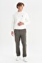 Wm01200001Uu Khaki Men's Lyocell Fabric Slim Fit Chino Elastic Waist Trousers - 4