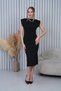 Women's Boat Neck Slit Midi Dress - 3