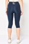 Women Tight Fit Training Cropped Leggings, Slate Blue - 4