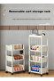 Four-tier plastic rolling storage cart with handle, multifunctional mobile organizing rack - 3