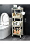 Four-tier plastic rolling storage cart with handle, multifunctional mobile organizing rack - 2