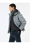 Hooded Long Sleeve Zipper Pocket Winter Puffer Coat - 4