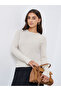 Beige Ribbed Knit Long Sleeve Top