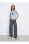 Grey Slogan Print Long Sleeve T-Shirt - 2