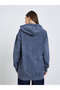 Women Acid Wash Relaxed Fit Longline Hoodie - 5