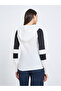 White Color Block Raglan Sleeve Hoodie - 4