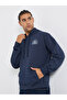 Navy Blue Graphic Print Relaxed Fit Hoodie - 3