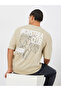 Men Khaki Graphic Oversized T-Shirt