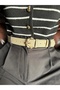 Lull Daisy Patterned Women's Gold Buckle Belt Jacket Belt Dress Belt Trouser Belt - 2