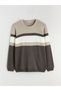 Mg Trend'En Khaki Crew Neck Color Block Men's Knitwear Sweater - 5