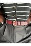 Lull Daisy Patterned Women's Gold Buckle Belt Jacket Belt Dress Belt Trouser Belt - 2
