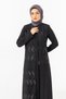 Black Lace Hidden Zipper Hijab Ferace Zrny 5508-25 - 7