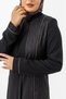 Black One Side Jacquard High Neck Hidden Zipper Hijab Ferace Zrny 5505-25 - 6