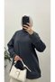 5318 - Comfortable, Loose Sleeve Collar Knitwear Detailed Women's Sweatshirt - 2