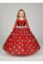 2-3 Years Old - Long Sleeve Sequin Glitter Red Snowflake Frozen Christmas Ball Costume Dress