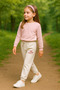Mişil 213-12-25 Girl's 3 Thread Count Fleece-Lined Comfortable Fit Elastic Cuffed Sweatpants Age 8/12 - 3
