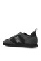 Men's Flat Black Sneakers with Leather Detailing on the Toe and Heel - 4