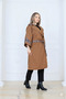 Oversized Women's Trench Coat with Leopard Detail Belt - 3