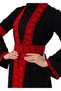 Hijab Coat Palestine Embroidered Red Black Short Coat Abaya Women - 3