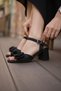 Women's Silva Black Bow Detail Sandals