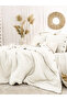 Vetro Muslin Bedding Set, Button Design, 100% Cotton Muslin Fabric, 6 Piece Bedroom Set