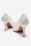 Women's Stiletto Shoes White Striped Satin - 4