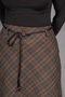 Women's Winter Plaid Checkered Straw Belt Woven High Waist Skirt Stylish Casual Comfortable 6834 - 2