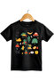 Fun Mix Vegetable, Fruit and Animal Printed Regular Fit 100% Cotton Short Sleeve Children's T-Shirt