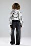 Women's Knitted Fabric Print Detailed Lined K Hooded Design Jacket - 6