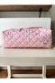 Pink Ribbon Patterned 100% Cotton Hair Styling Tool |   38X12X14 cm |   Travel Organizer - 2