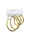 Women's Steel 2 Size Hoop Earring Set 3 cm 4 cm Non-Tarnish 4 Pieces - 3