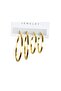 Women's Steel 2 Size Hoop Earring Set 3 cm 4 cm Non-Tarnish 4 Pieces - 5