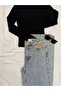Taşlı straight jean - 3