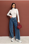 Full Collar Long Sleeve Crop Bluse - 3
