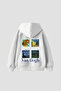 Van Gogh Polaroid Printed Oversized Unisex White Hoodie