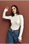 Full Collar Long Sleeve Crop Bluse - 4