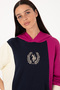 Women's Navy Blue Hooded Sweatshirt 50307784-Vr023 - 2