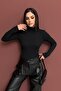 Full Collar Long Sleeve Crop Bluse - 5