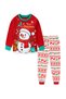 Unisex Red Snowman Glow Christmas Pajama Set - 5