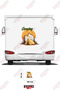 Campeging Written on the Mountain and with a Tent Image Caravan Sticker Decal