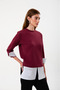 Organic Cotton Paneled Women's Burgundy Long Sleeve Blouse - 5