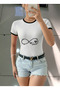 Women's White Color Crew Neck Basic Slim Fit Short Sleeve Body Full Stretch Fabric Full Fit Length 55Cms - 2
