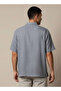 Men Regular Fit Camp Collar Textured Short Sleeves Resort Shirt - 3
