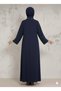 Women's Comfortable Fit Dress with Pearl Embroidery on the Collar and Sleeves - 3