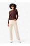 T-shirt with Ribbed Texture and Round Neck - 2