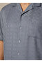 Men Regular Fit Camp Collar Textured Short Sleeves Resort Shirt - 4