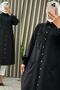 İkbal Tunic Double Fabric Women's Black Collar Embroidery Floral Detailed Openable Buttoned Hijab Tunic - 3